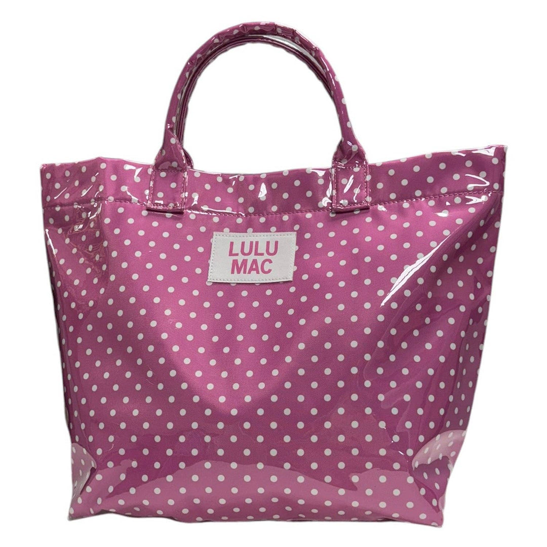 Lulu Mac-BG-1003 TOTE BAG PINK/WHITE DOT