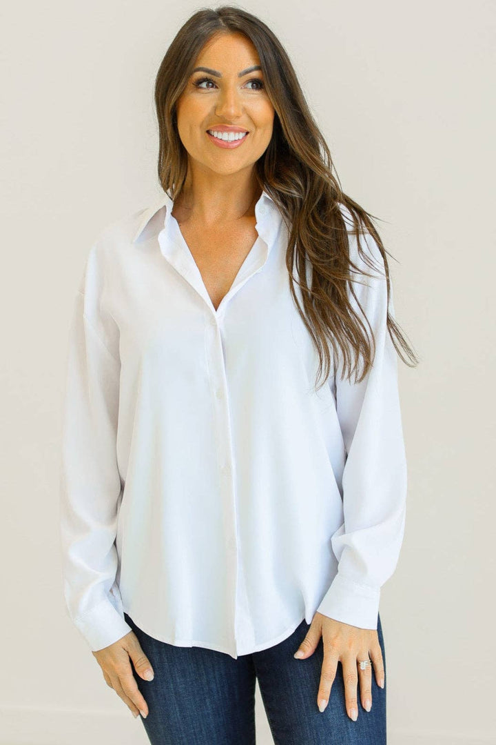Grace+Emma-Kathryn Classic Button-Up, White