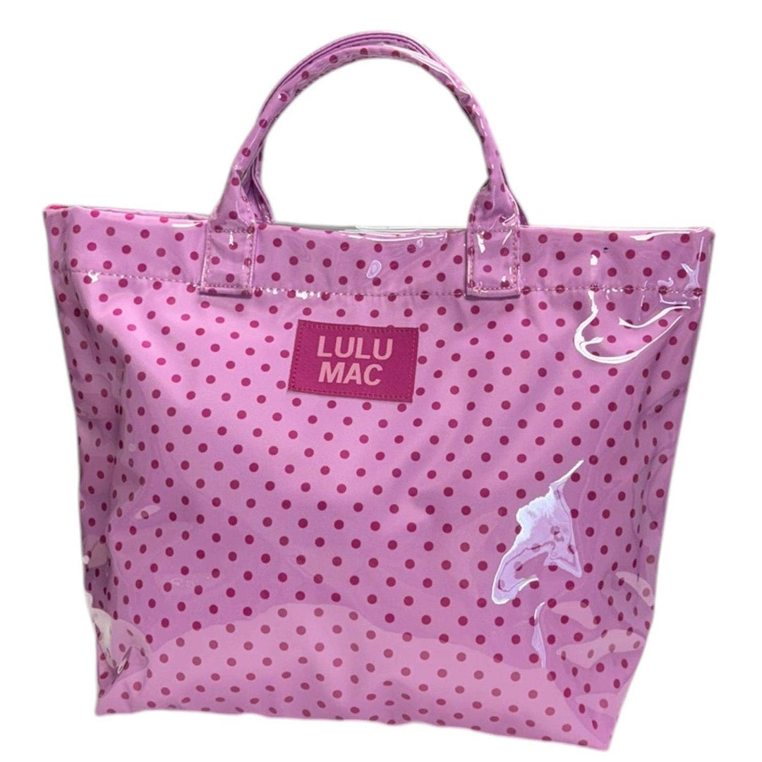 Lulu Mac-BG-1003 TOTE BAG LIGHT PINK/HOT PINK DOT