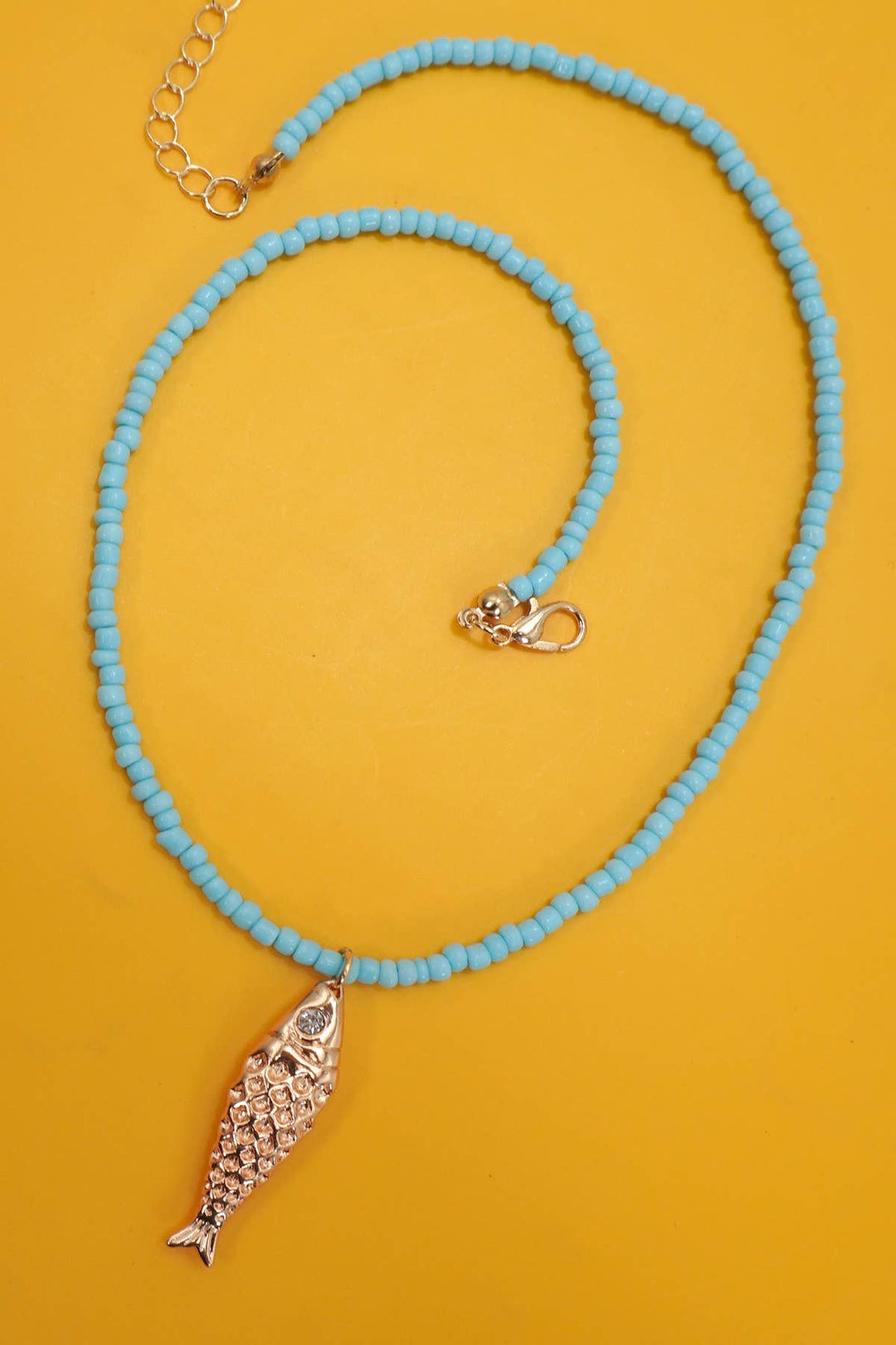 JOSSLYN-18K STAINLESS STEEL TARNISH FREE FISH NECKLACE | 40NK9537