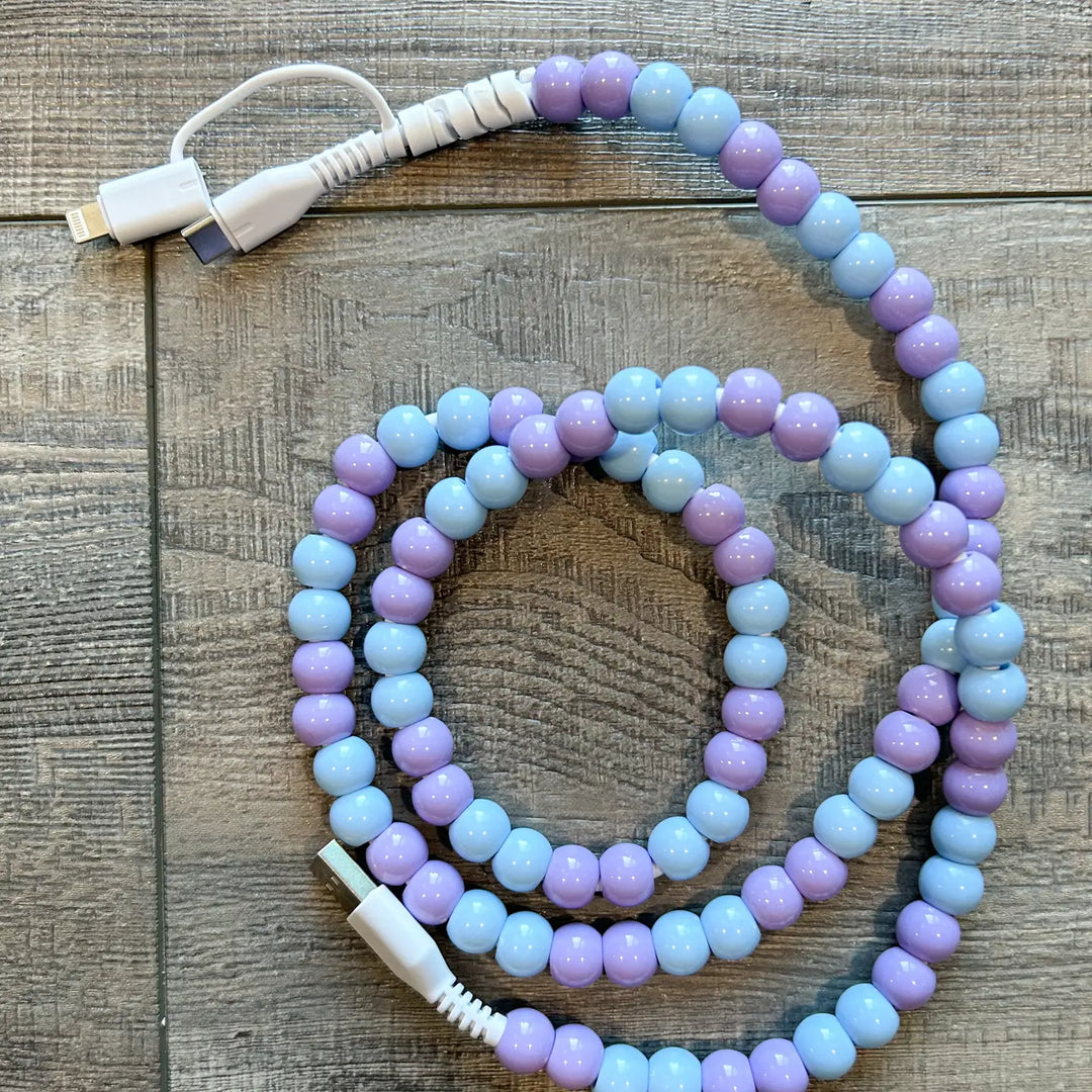 Beaded Phone Charger with Lightning & USB-C Cable