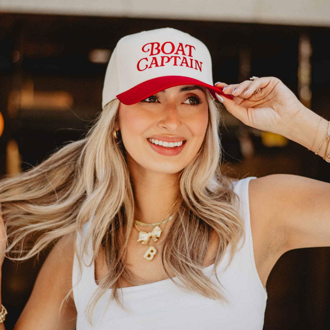 Boat Captain Two-Toned Retro Hat: Light Blue and Navy Stripe