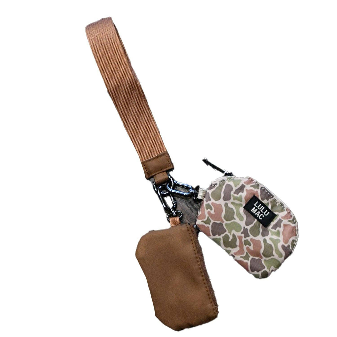 Lulu Mac-Dark Camo/Brown Lulu Mac Double Pouch Wristlets