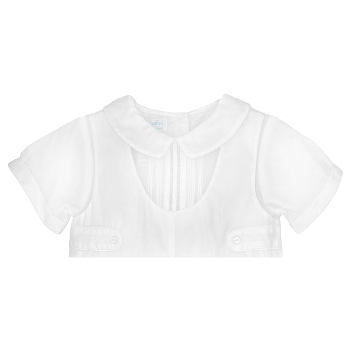 Shortall with Pintucks and Side Tabs: Navy