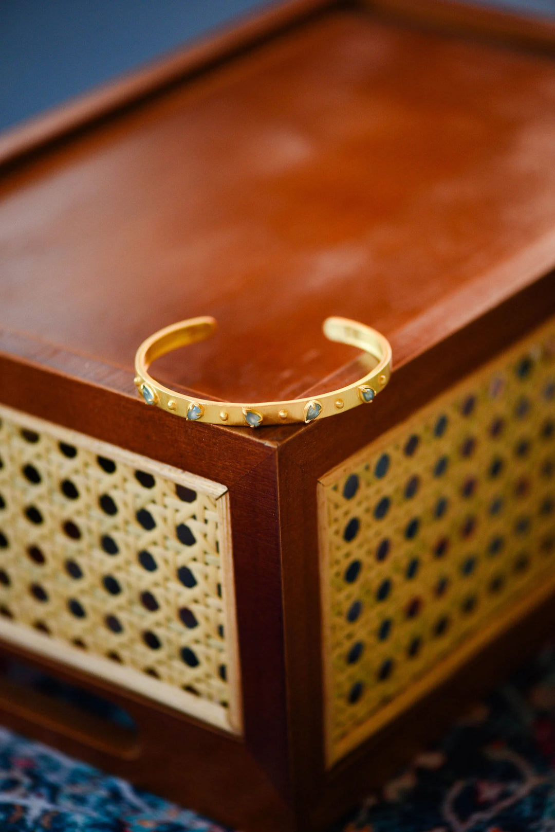 TJD Presley Cuff- Blue Chalcedony