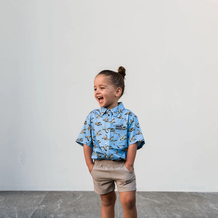 Burlebo-Youth Everyday Short - Cobblestone Khaki - Duck Hunt Pocket