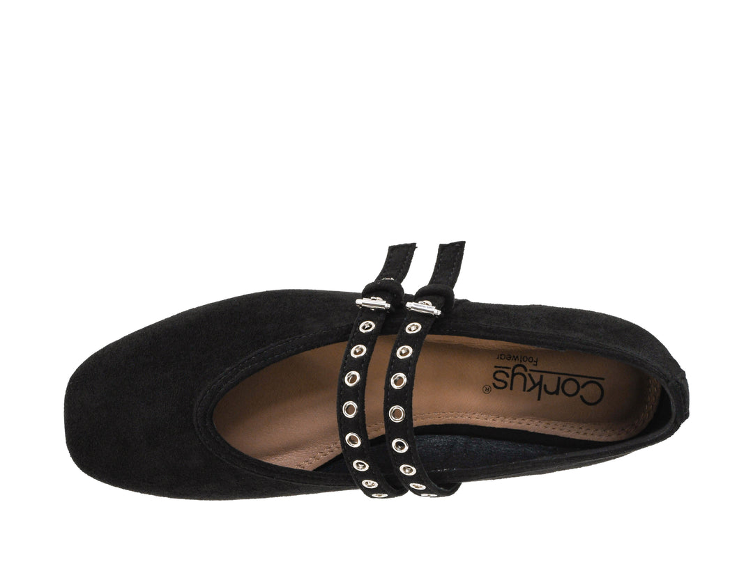 Corky's-ALL EYES ON ME Black Faux Suede