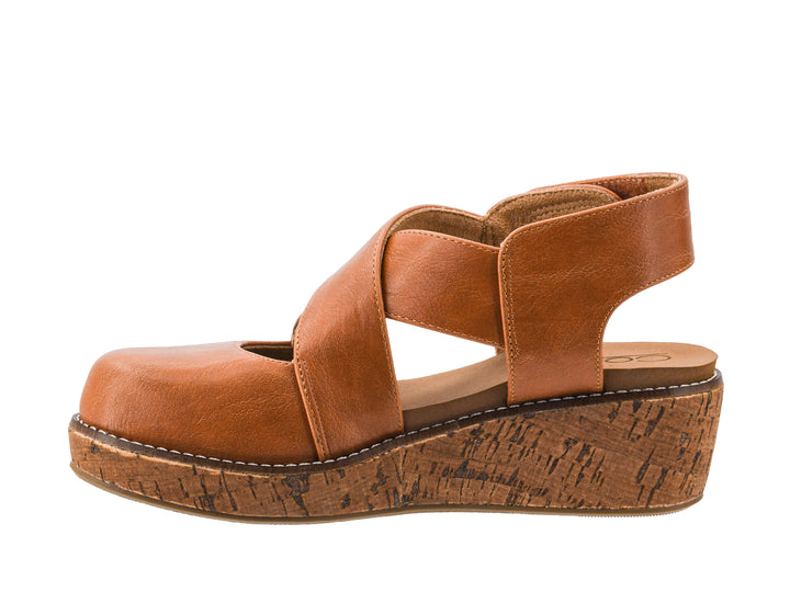 Corkys-BRING IT IN Wedge Shoe-Cognac