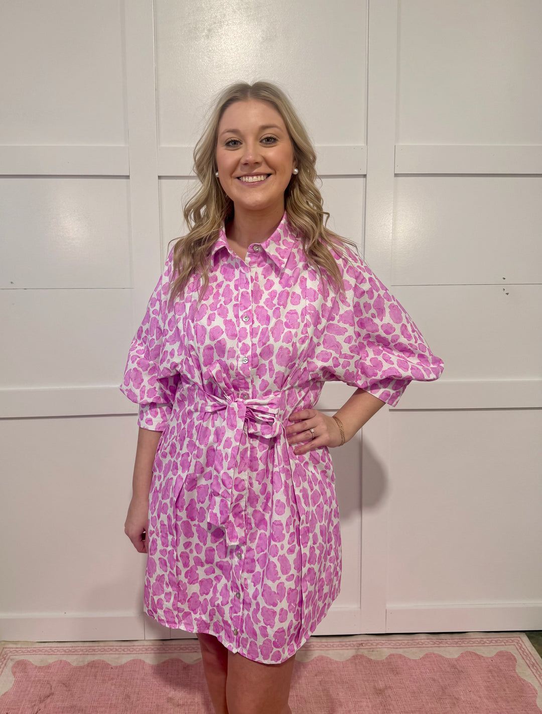 The Lavish Leopard Dress- Pink