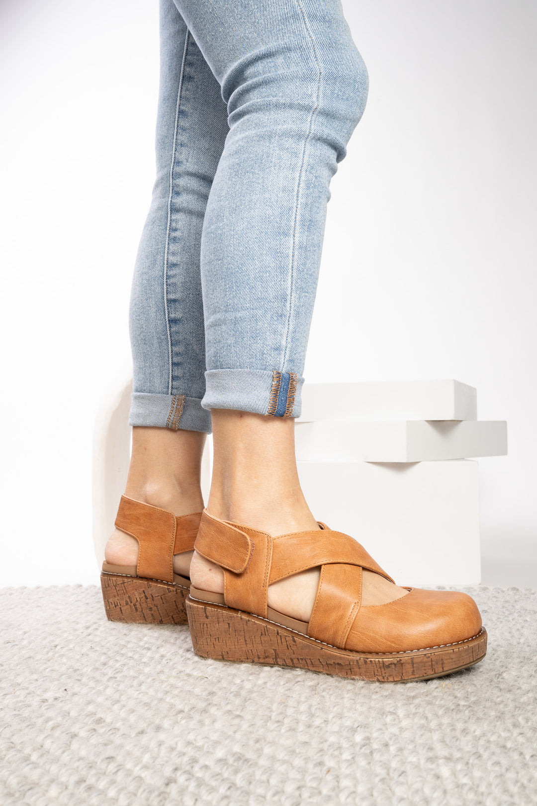 Corkys-BRING IT IN Wedge Shoe-Cognac