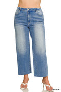 Plus medium washed cropped wide leg denim jeans (JB)