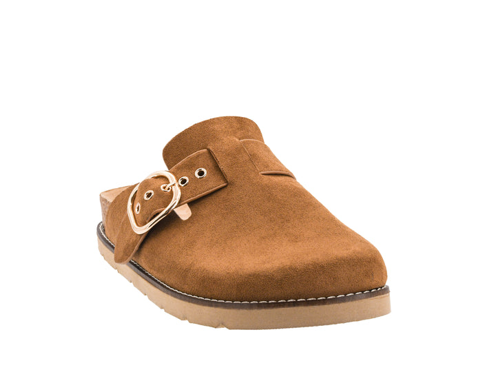 Corkys-DISTRACTED Slip-on Mule-Camel Faux Suede-Sizes 7-11