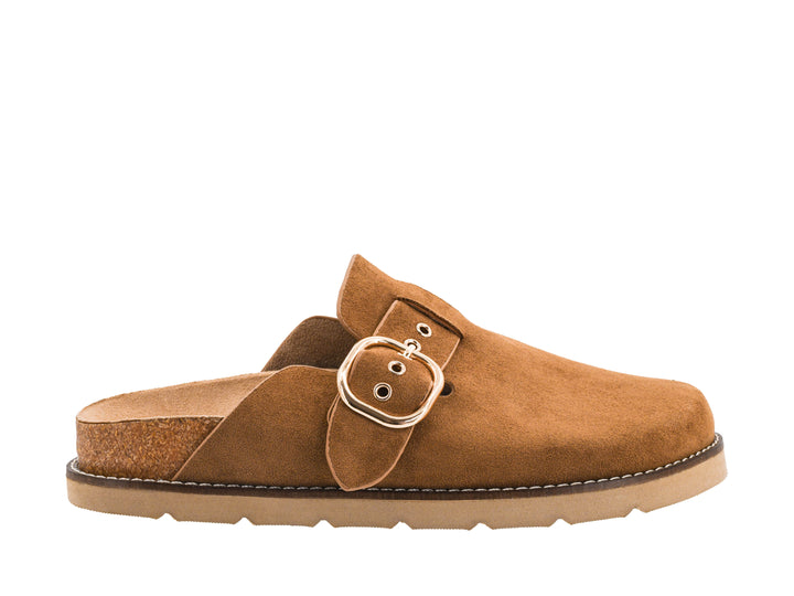 Corkys-DISTRACTED Slip-on Mule-Camel Faux Suede-Sizes 7-11