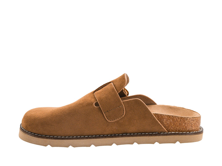 Corkys-DISTRACTED Slip-on Mule-Camel Faux Suede-Sizes 7-11