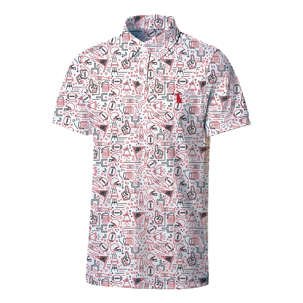 Local Boy Collegiate Game Day Dirty Myrtle Polo Red & Black (BARK)