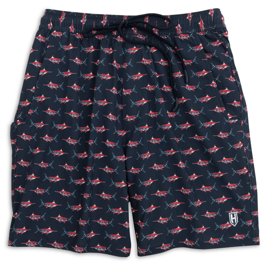 Hey-Ebb Tide Swim Trunk: American Marlin