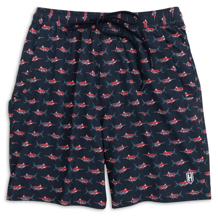 Hey-Ebb Tide Swim Trunk: American Marlin