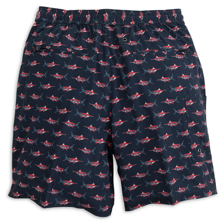 Hey-Ebb Tide Swim Trunk: American Marlin