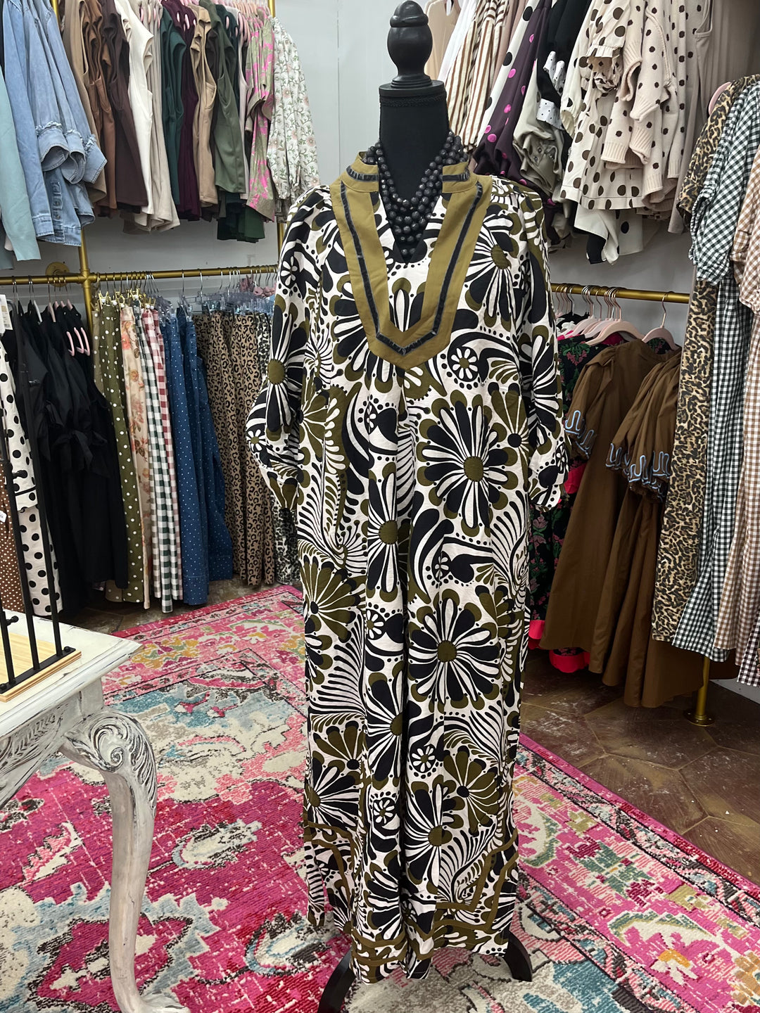 Olive Mix Midi Fall Dress (JB)