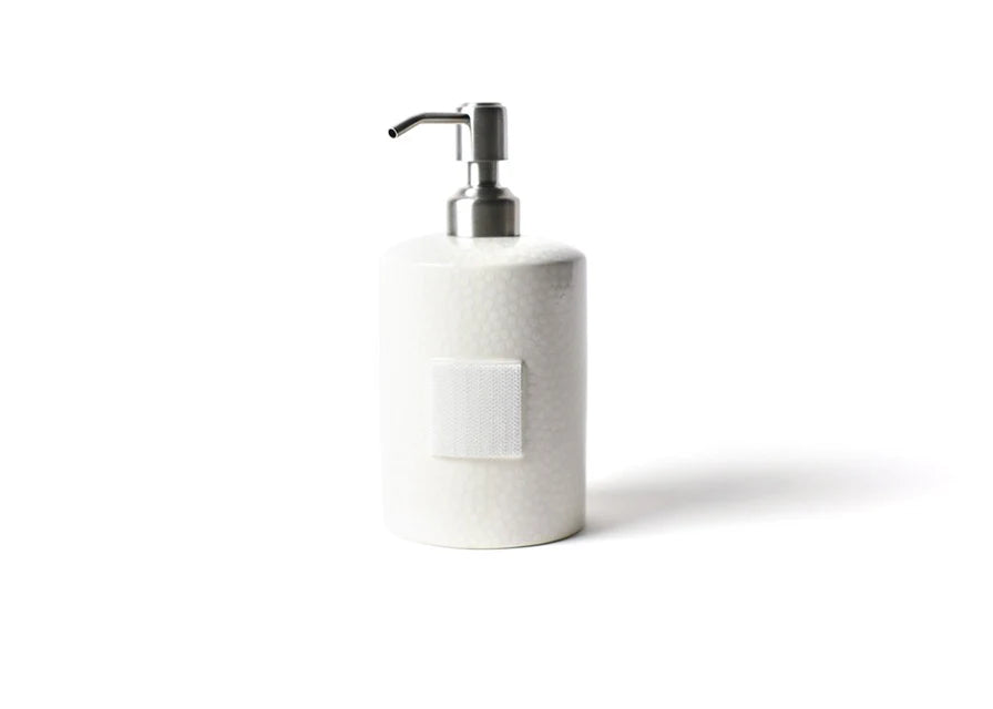 White Small Dot Mini Cylinder Soap Pump- Happy Everything