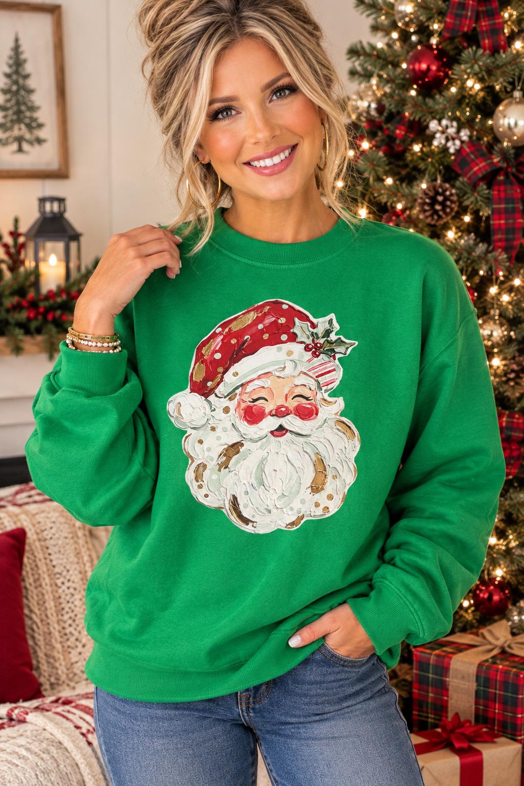 Brushstroke Santa Sweatshirt