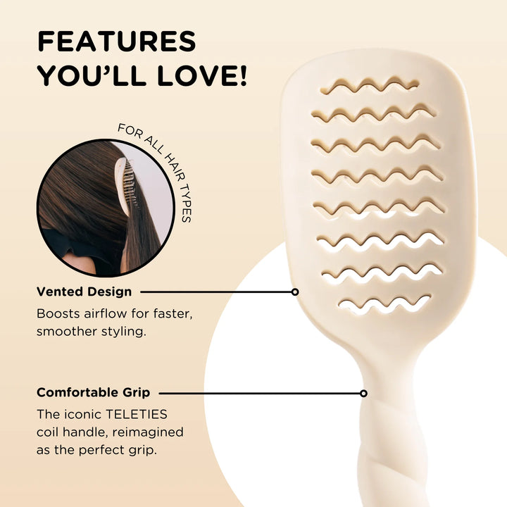 Teleties- Vented Hairbrush-Tan