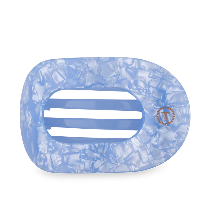 Teleties-Blue Lagoon Large Flat Round Hair Clip