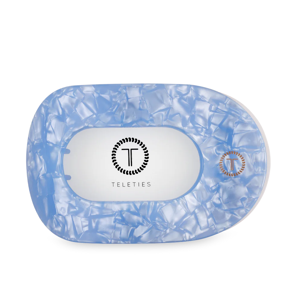Teleties-Blue Lagoon Large Flat Round Hair Clip