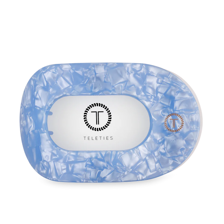 Teleties-Blue Lagoon Large Flat Round Hair Clip