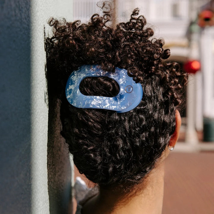 Teleties-Blue Lagoon Large Flat Round Hair Clip