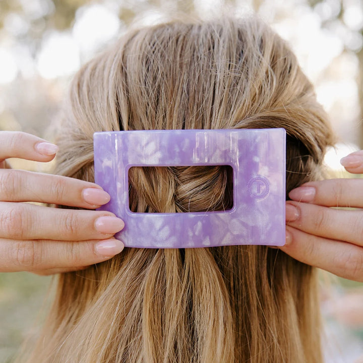 Teleties-Lavender Mist Medium Flat Rectangle Hair Clip