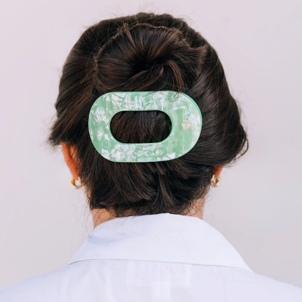 Teleties-Spring Splash Large Flat Round Hair Clip