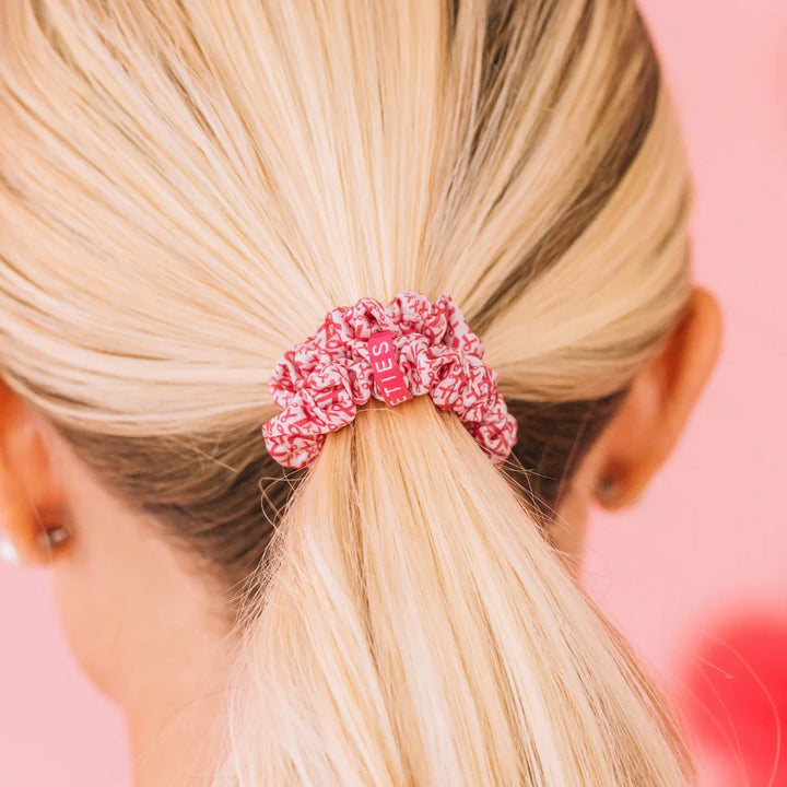 Teleties- Pink Ribbon Power Small Silk Scrunchies