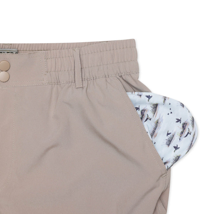 Burlebo Everyday Shorts 7” Inseam-Cobblestone-Duck Hunt Pocket
