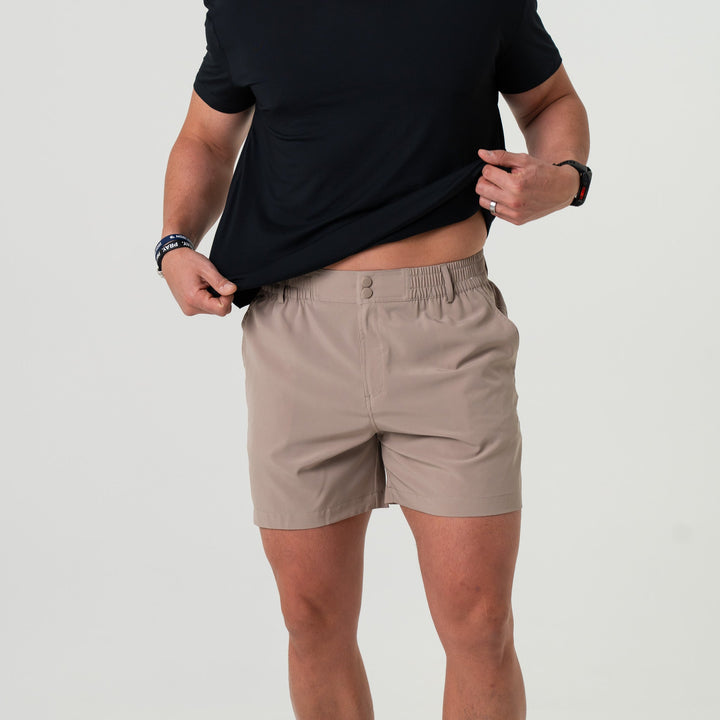 Burlebo Everyday Shorts 7” Inseam-Cobblestone-Duck Hunt Pocket