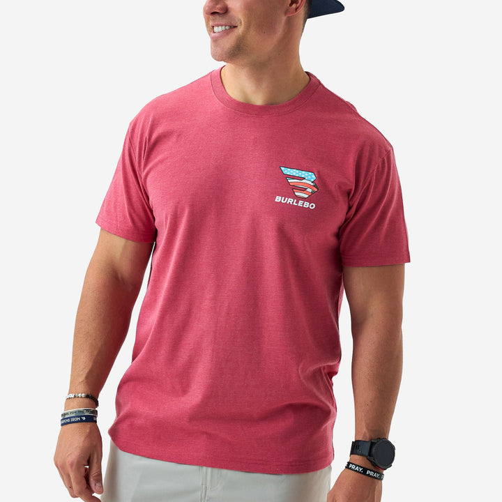 Burlebo Short Sleeve Tee - American Dogs - Heather Crimson