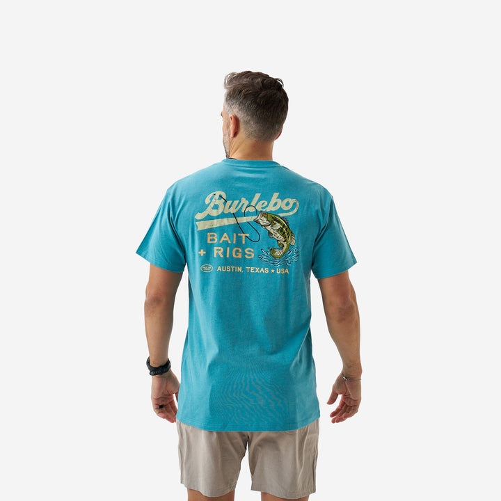 Burlebo Short Sleeve Tee - Bait And Rigs - Cyan