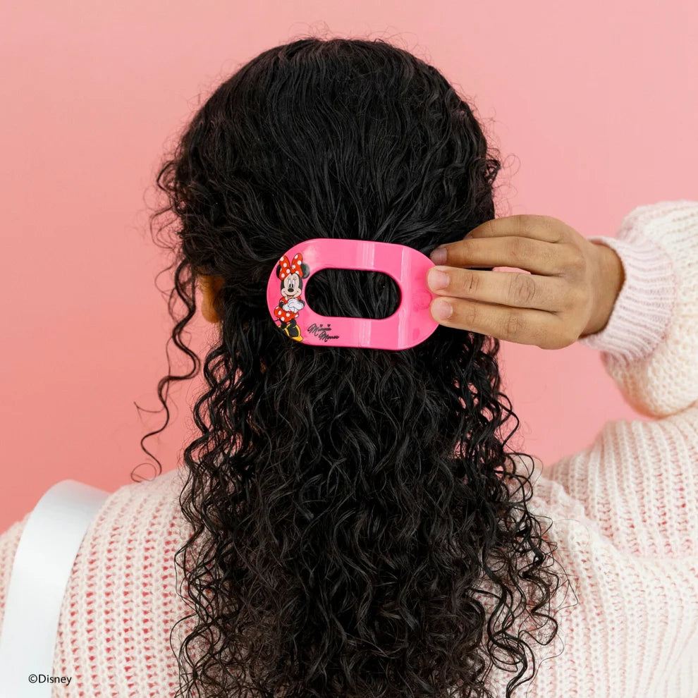 Minnie Mouse Medium Flat Round Hair Clip - Medium-Pink
