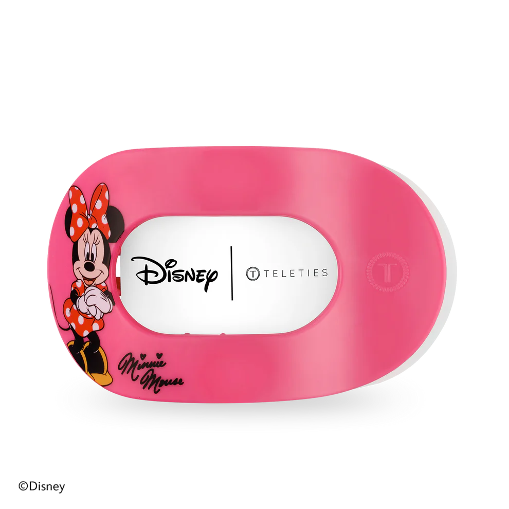 Minnie Mouse Large Flat Round Hair Clip - Large-Pink