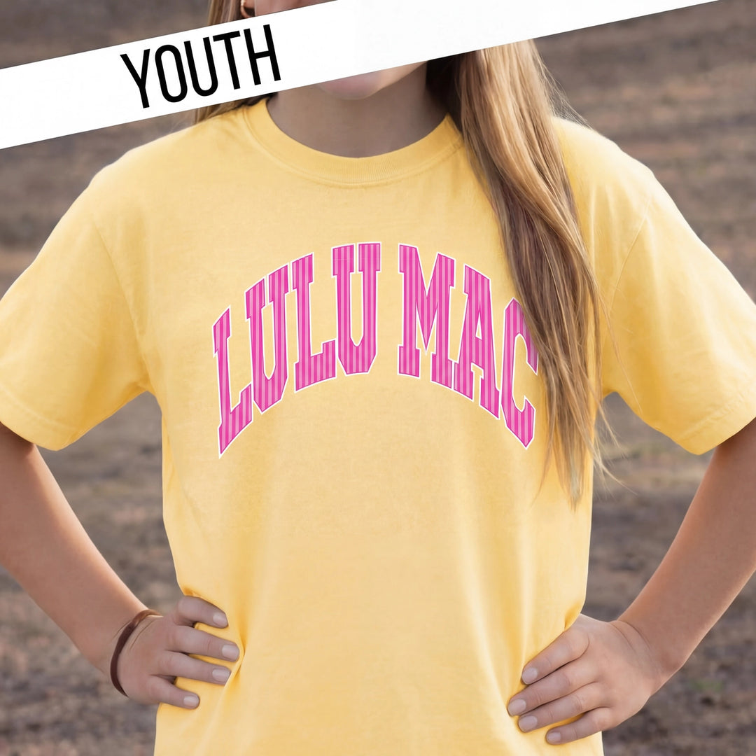 Lulu Mac KD-STR-1000 Stripe Butter Youth Comfort Colors Tee