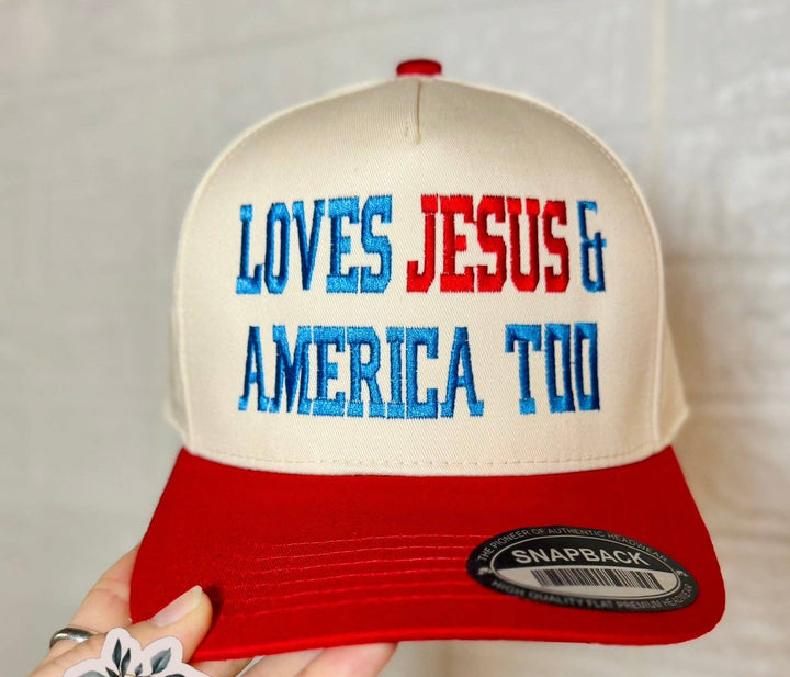 Gospel Gear-Loves Jesus & America Too Embroidered Hat