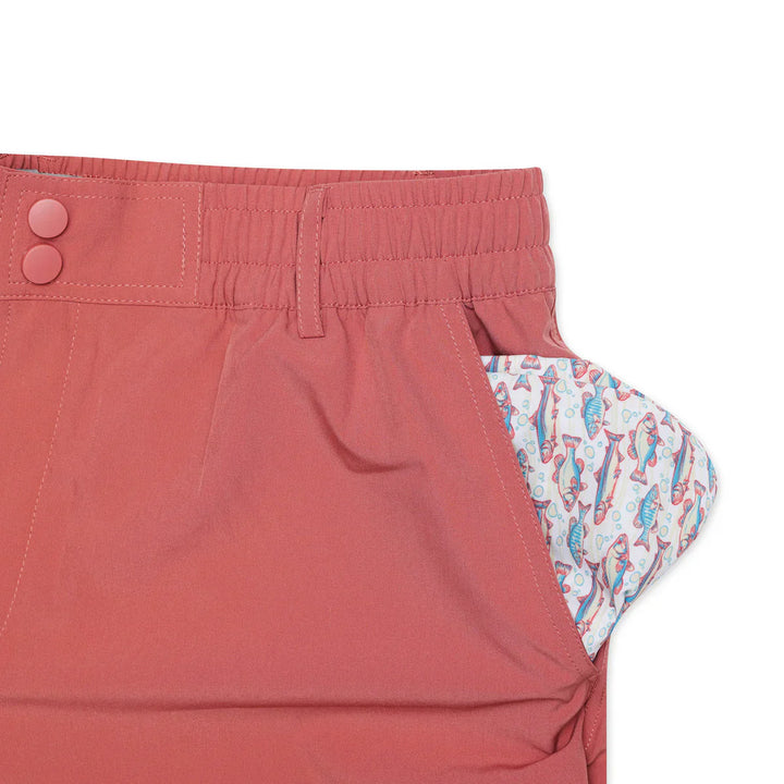 Burlebo-Everyday Short - Red Clay Fish Pocket 7” Inseam