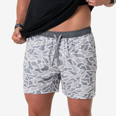 Burlebo-Athletic Short - White Camo - Grey Liner