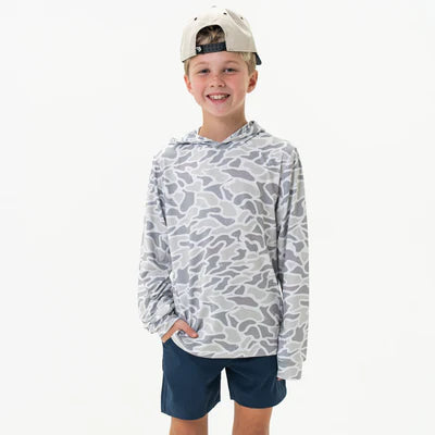 Burlebo-Youth Performance Hoodie - White Camo