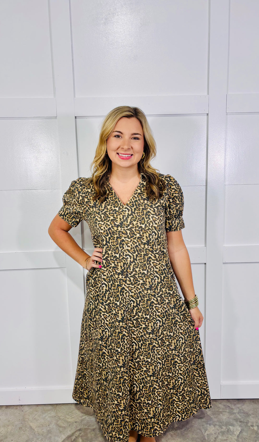 Leopard Print Midi Dress (LH)