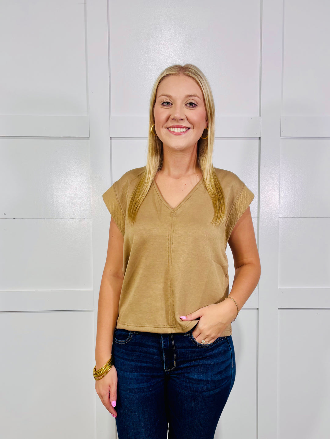 Falling For Fall Soft Knit Top-Camel (LH)