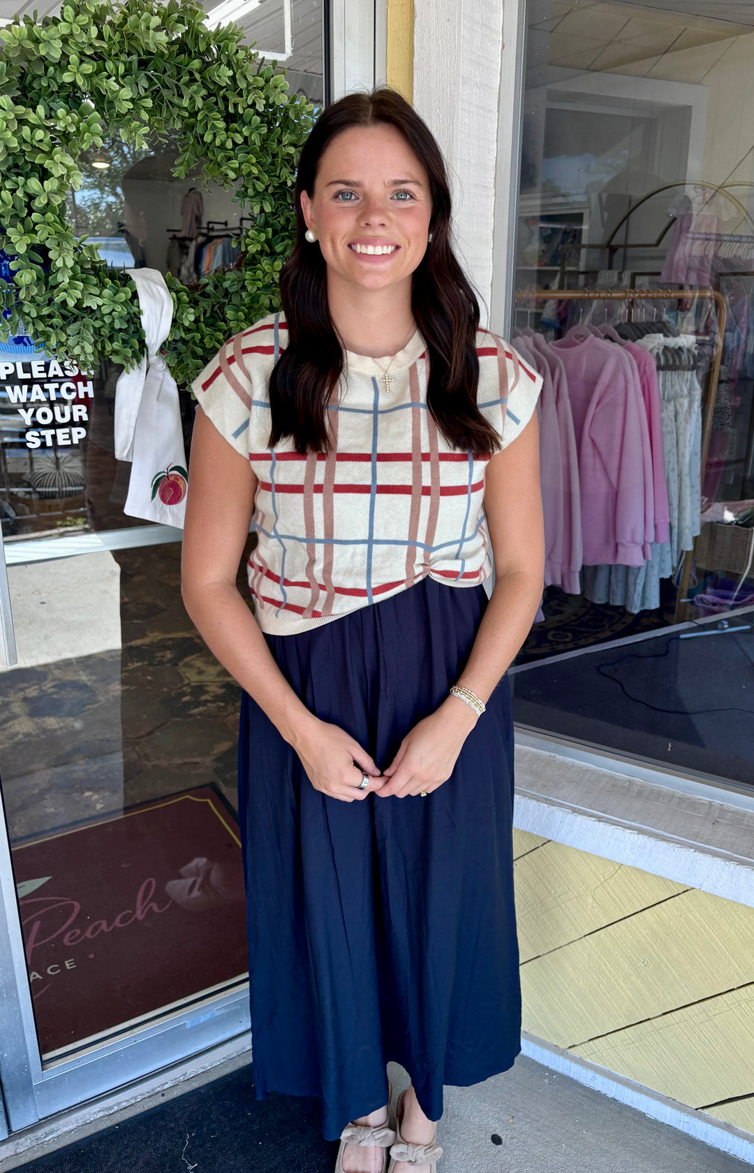 Fall Plaid Midi Dress ( LH)