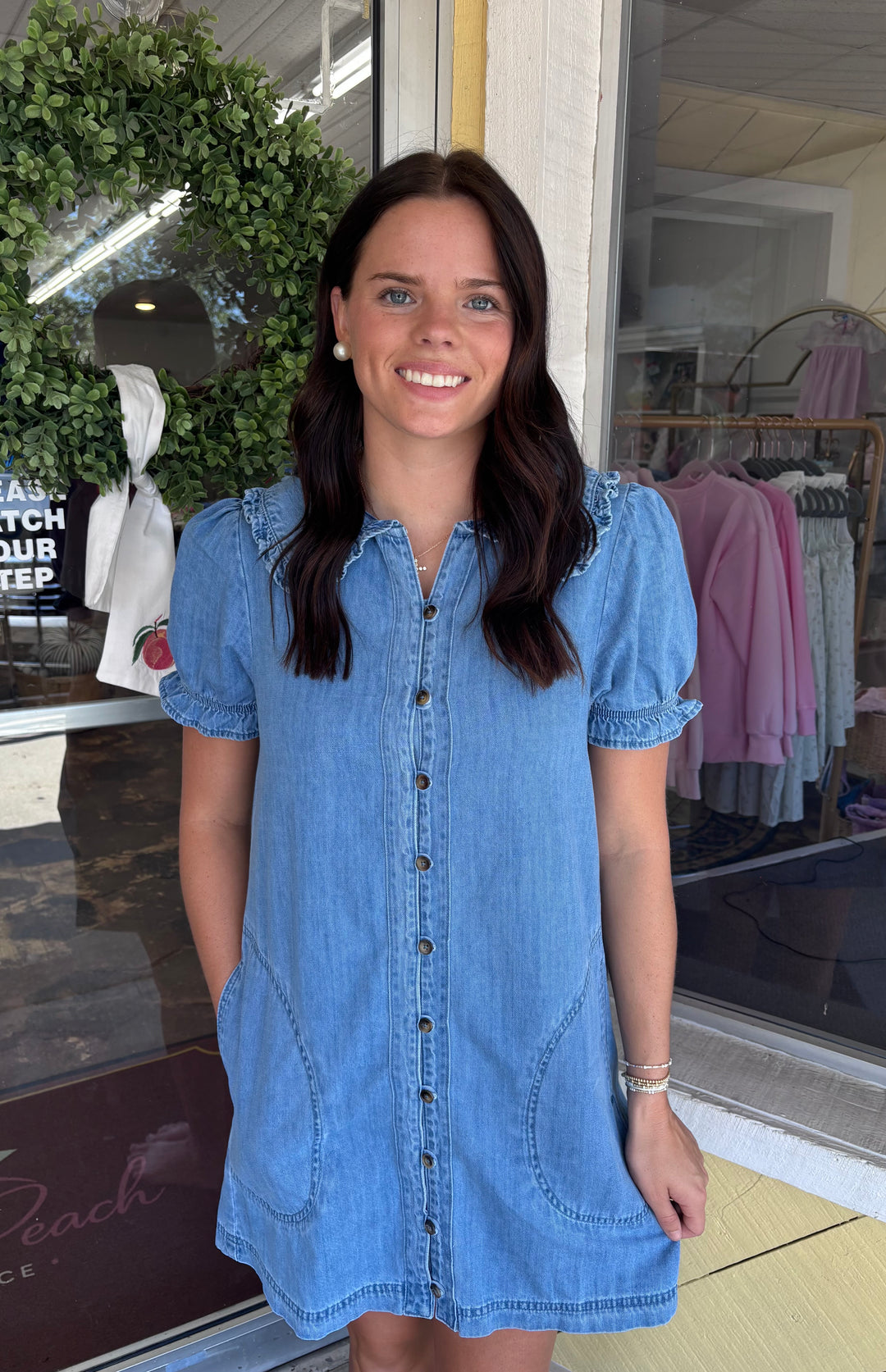 Simply Southern-Button-Up Denim Dress