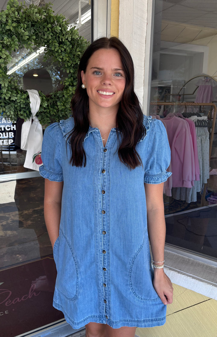 Simply Southern-Button-Up Denim Dress