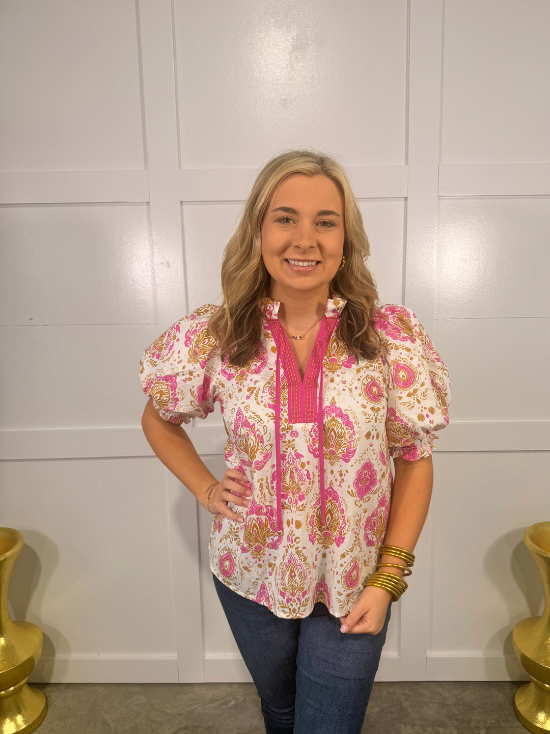 Paisley Pink Top